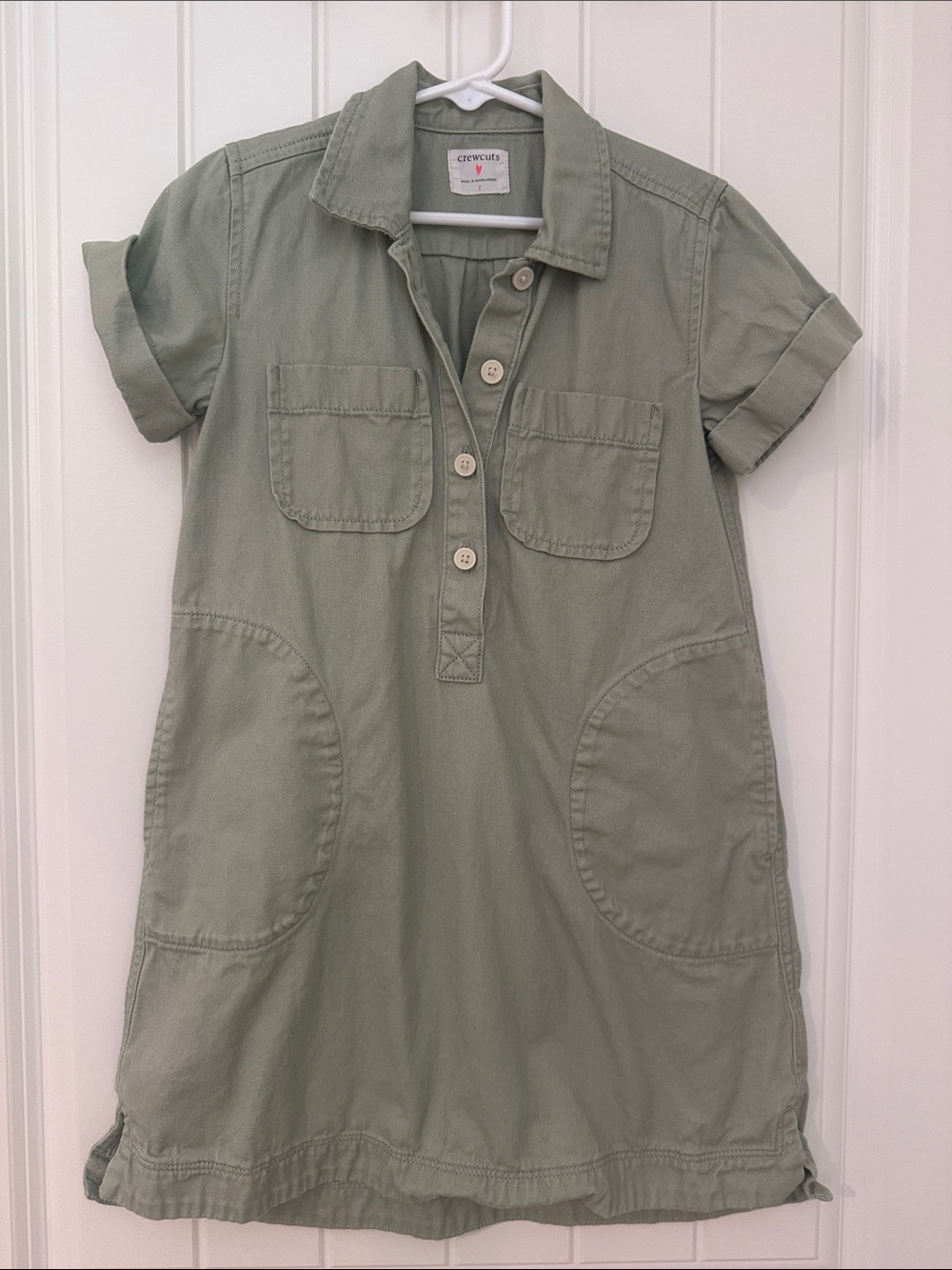 Crewcuts Sage Green Utility Shirt Dress